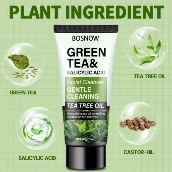 BOSNOW Green Tea & Salicylic Acid Facial Cleanser - Image 4
